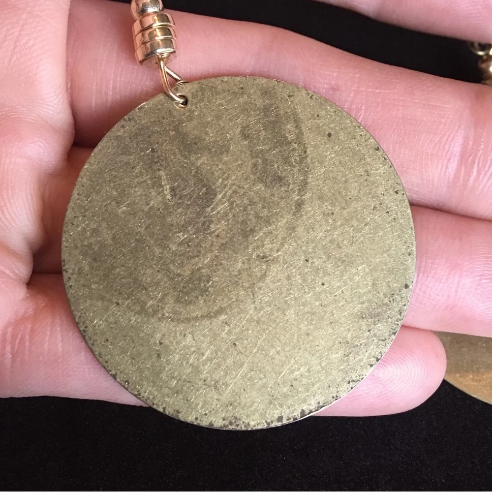 Bohemian Vintage Style Distressed Bronze Circle Earrings